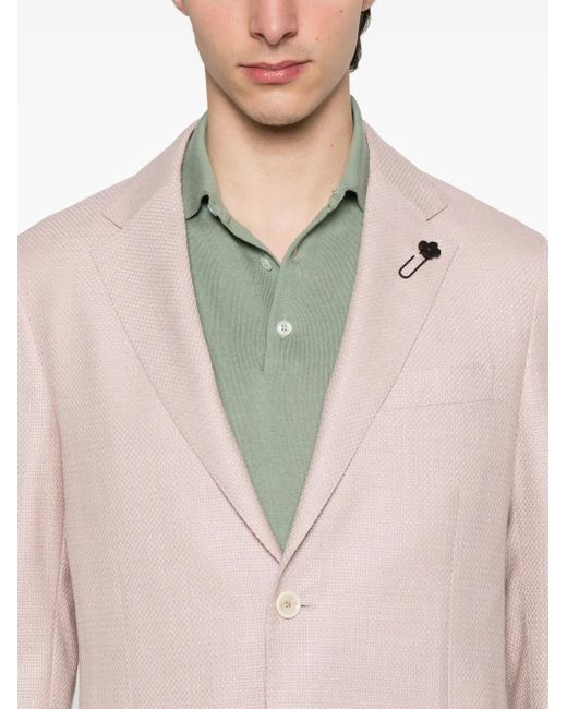 メンズ Lardini バスケットウィーブ ジャケット Pink