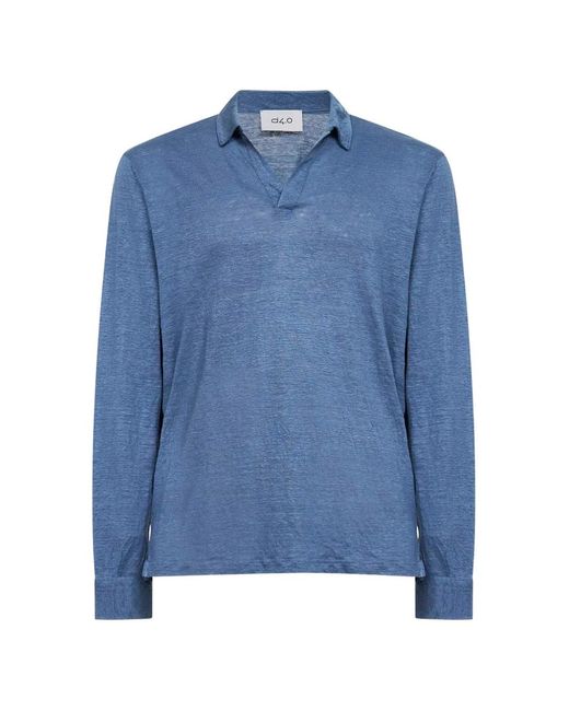 D4.0 Blue Long-Sleeve T-Shirt for men