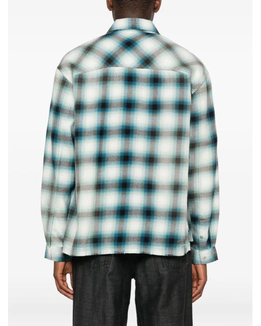 Represent Blue Plaid Shirt for men