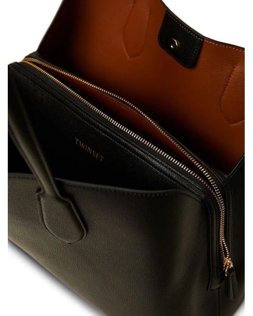 Twinset Black Zip-Fastening Double-Handle Tote Bag