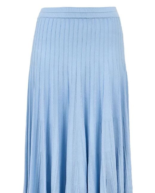 Jonathan Simkhai Blue Margoux Ribbed-Knit Skirt