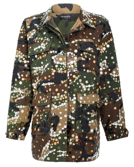 retroféte Green Arlie Camouflage-print Jacket