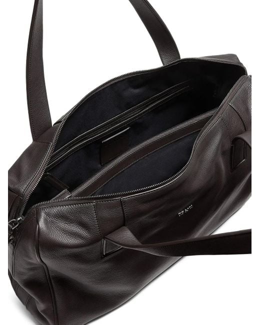 Zegna Black Secondskin Leather Holdall Bag for men