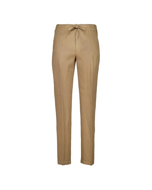 120% Lino Natural Drawstring Linen Trousers for men