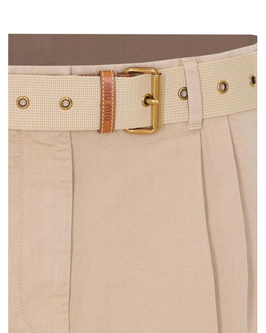 Miu Miu Natural Belted Pleated Mini Skirt