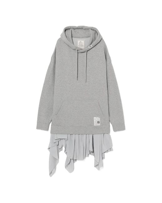 Maison Mihara Yasuhiro Gray Logo-Patch Hooded Dress