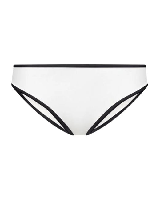 Loulou de Saison Natural Contrast-Trim Bikini Bottom
