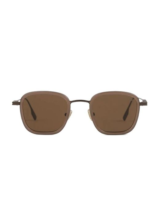 Zegna Sonnenbrille Mit Eckigem Gestell in Brown für Herren