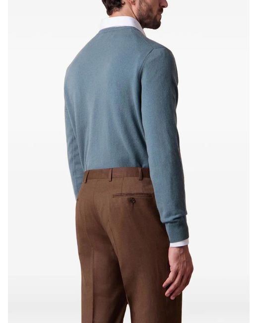 Brooks Brothers Green Logo-Embroidered Wool Sweater for men