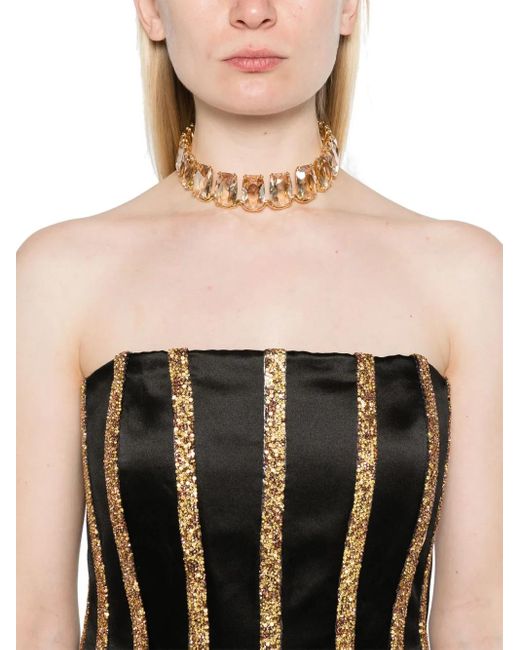 Jean Louis Sabaji Black Strapless A-Line Maxi Dress