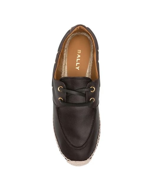 Bally White Leather Braided-Sole Espadrilles