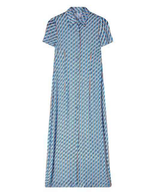 Dries Van Noten Women's Blue Devor Shirt Midi Dress - www.ice4pros.com.br Dries Van Noten Women's Blue Devor Shirt Midi Dress - www.ice4pros.com.br