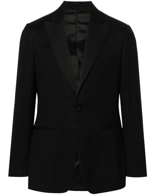 Lardini Black Single-Breasted Wool-Blend Blazer for men