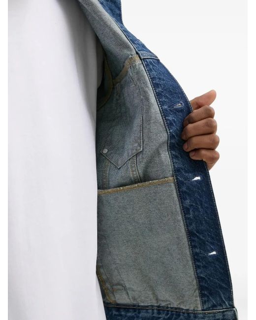 Karl Lagerfeld Blue Logo-Print Denim Jacket for men