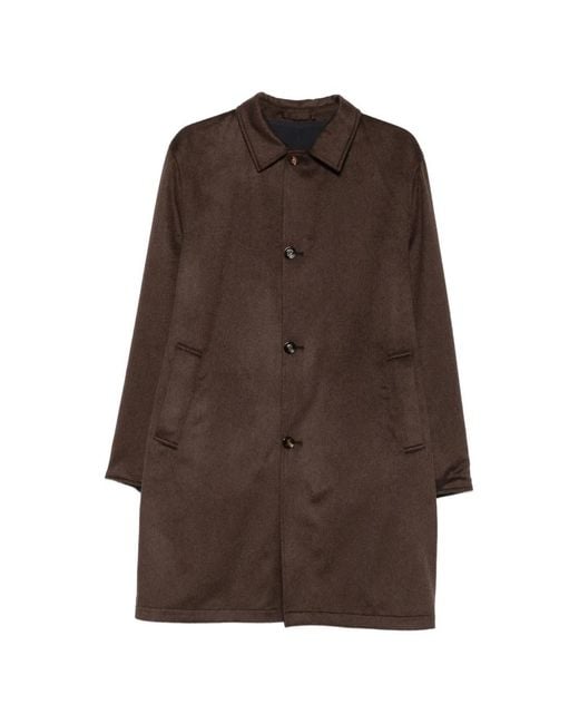 KIRED Brown Manteau En Cachemire À Simple Boutonnage for men