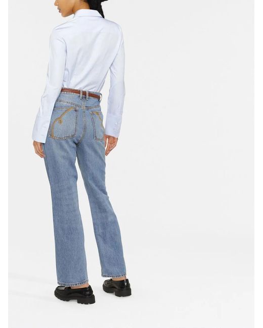 Vaqueros Rectos Tory Burch de color Blue