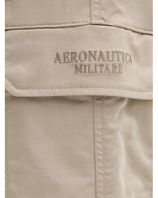 Aeronautica Militare Natural Logo-Embroidered Cargo Pants for men