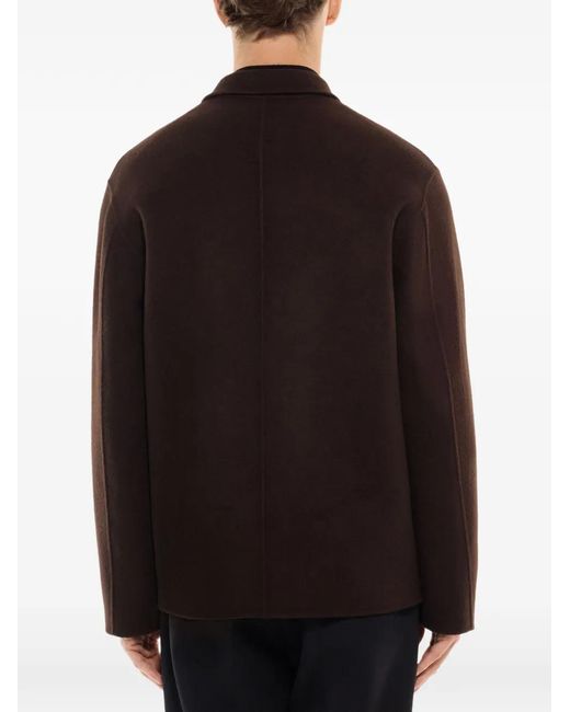 Fursac Brown Button-Up Wool Jacket for men