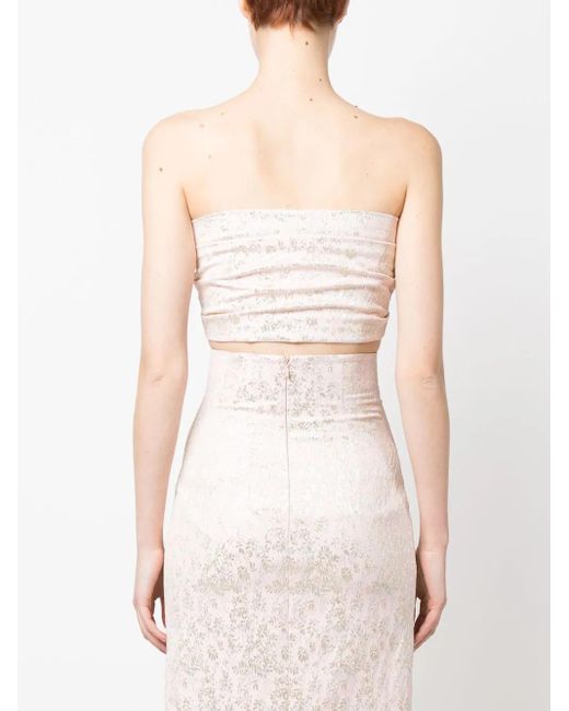 Philosophy Di Lorenzo Serafini White Cropped-Top Mit Jacquardmuster