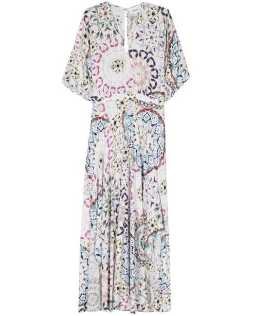 Ba&sh White Licia Floral-print Maxi Dress