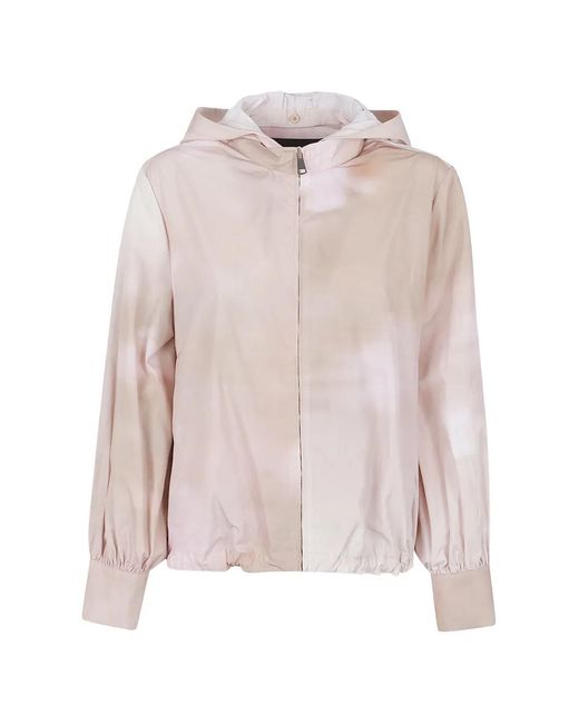 Fabiana Filippi Pink Floral-Print Hooded Jacket
