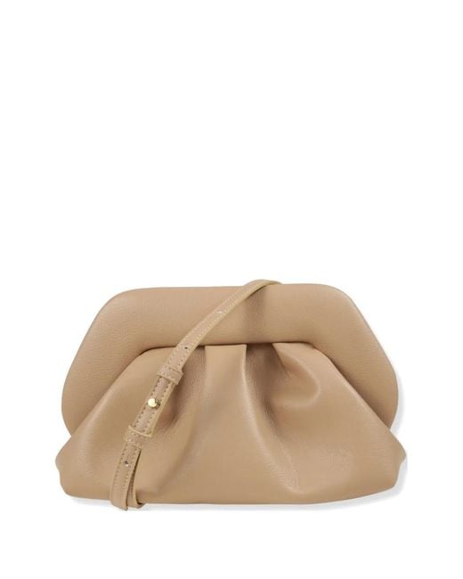 THEMOIRÈ Natural Medium Bios Bottalato Ruched Clutch Bag