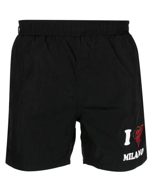 Short De Bain À Logo Imprimé FAMILY FIRST pour homme en coloris Black