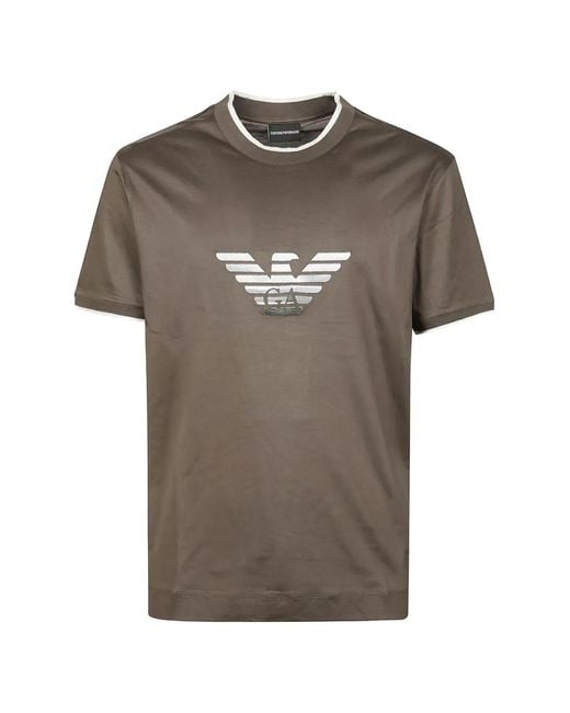 Emporio Armani Gray Eagle Applique T-Shirt for men