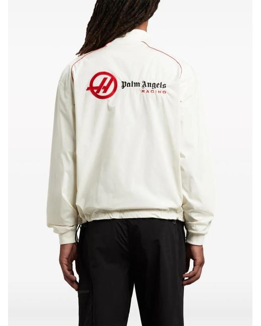 Palm Angels Natural Logo-Embroidered Bomber Jacket for men