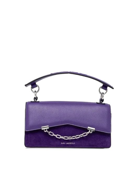 Borsa A Tracolla K/Seven Con Catena di Karl Lagerfeld in Purple