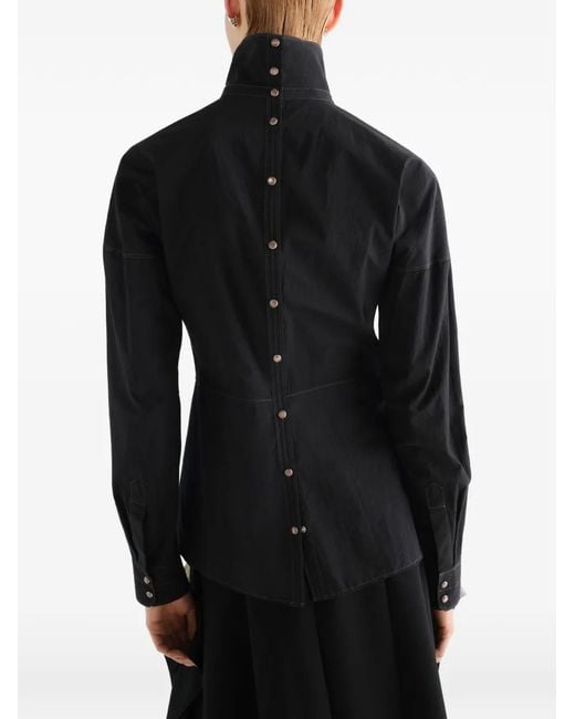 Lemaire Black Press-Stud Bib Top