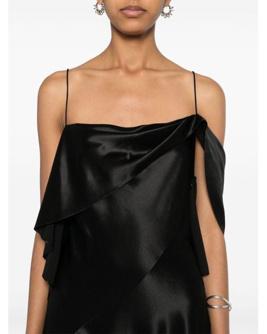 Givenchy Black Asymmetrisches Seidenkleid