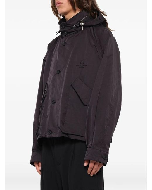 Wooyoungmi Blue Double-Pocket Hooded Jacket for men