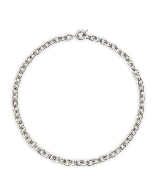 Burberry White Halskette mit CC-Anhänger