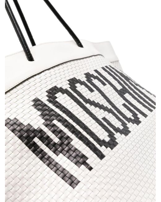 Bolso de hombro con diseño entretejido Moschino de color White