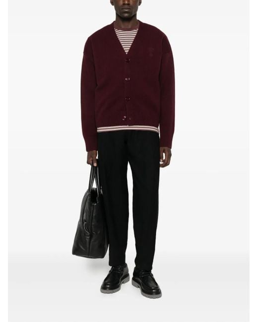 AMI Embroidered Button Cardigan for men