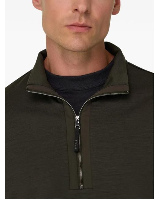 Boggi Black Quarter-Zip Sweatshirt for men