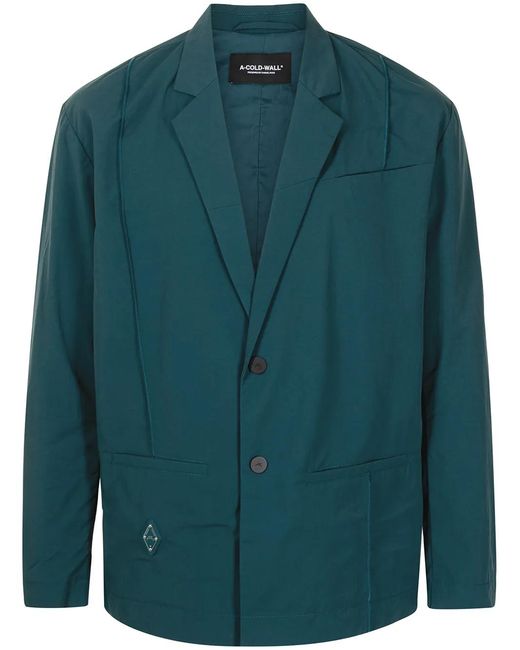 A_COLD_WALL* Green Rhombus Single-Breasted Badge Blazer for men