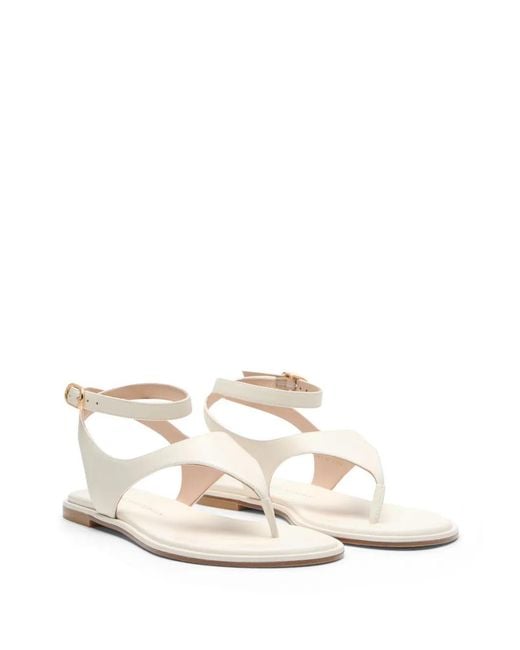 Stuart Weitzman White Marley Multi-Strap Sandals