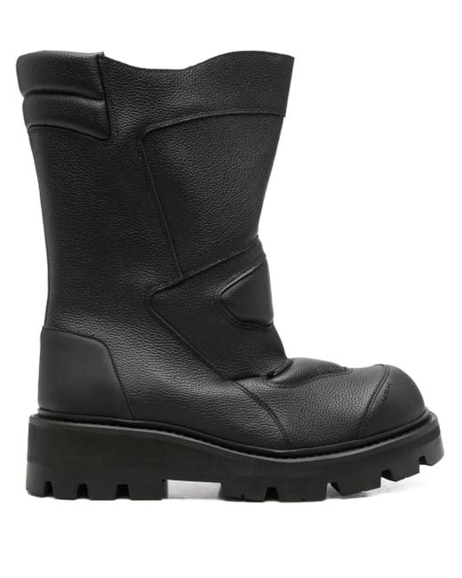 GmbH Black Aeon Embossed Leather High-Shaft Boots for men