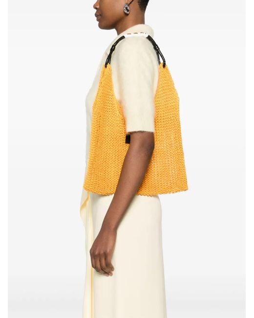 Plan C Orange Knitted Tote Bag