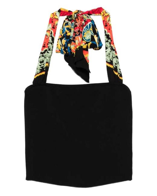 Alice + Olivia Lee Haltertop Met Bloemenprint in het Black