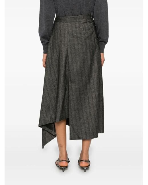 Remain Gray Striped Draped Skirt