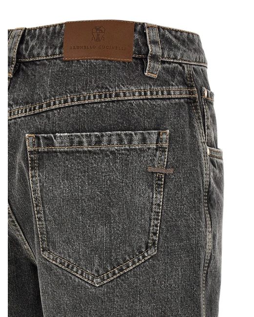 Vaqueros Rectos Brunello Cucinelli de color Gray