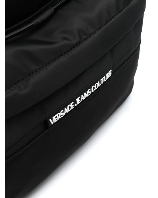 Versace Jeans Couture Black Logo-Patch Lightweight Backpack for men