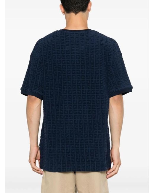 Givenchy Blue 4G Cotton Towelling T-Shirt for men