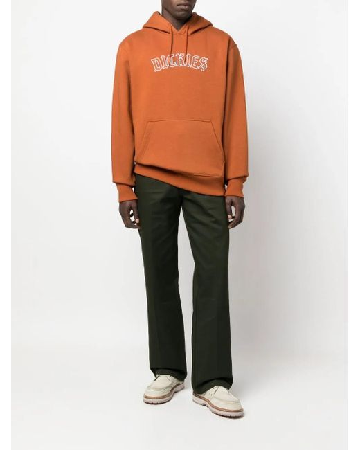 Dickies Orange Logo-Print Pullover Hoodie for men