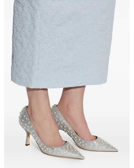 Rodo White Studded Pearl Court Pumps