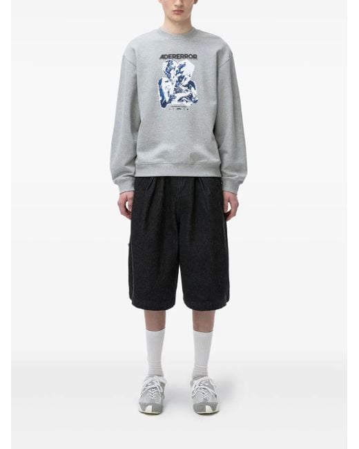 Adererror Blue Logo-Print Sweatshirt for men