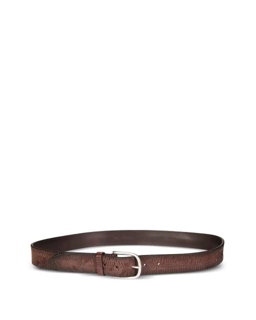 Orciani White Textured-Finish Leather Belt for men